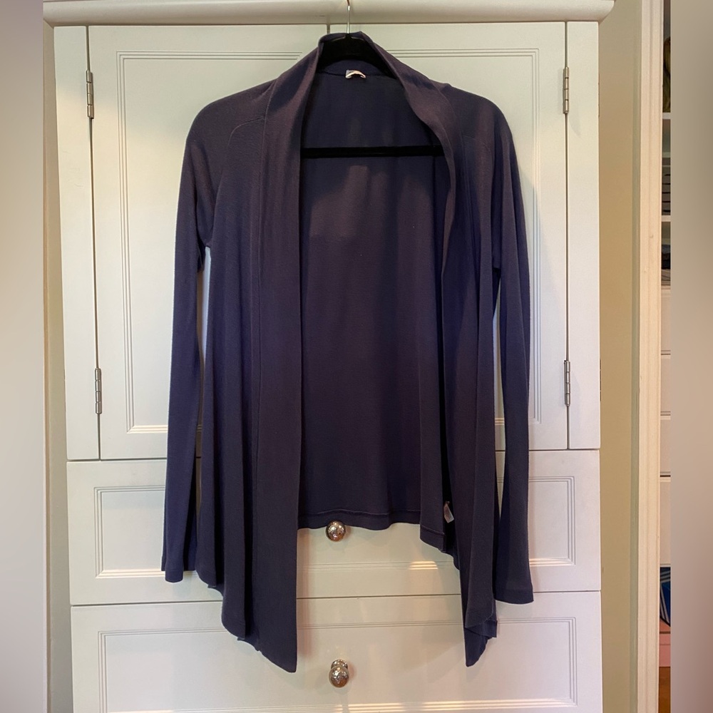 Splendid Drapey Open Front Waterfall Cardigan Navy Size: Medium